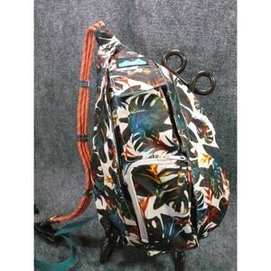 KAVU Rope Sling Bag Tropical Floral Print Crossbody Backpack Outdoor Travel Pack